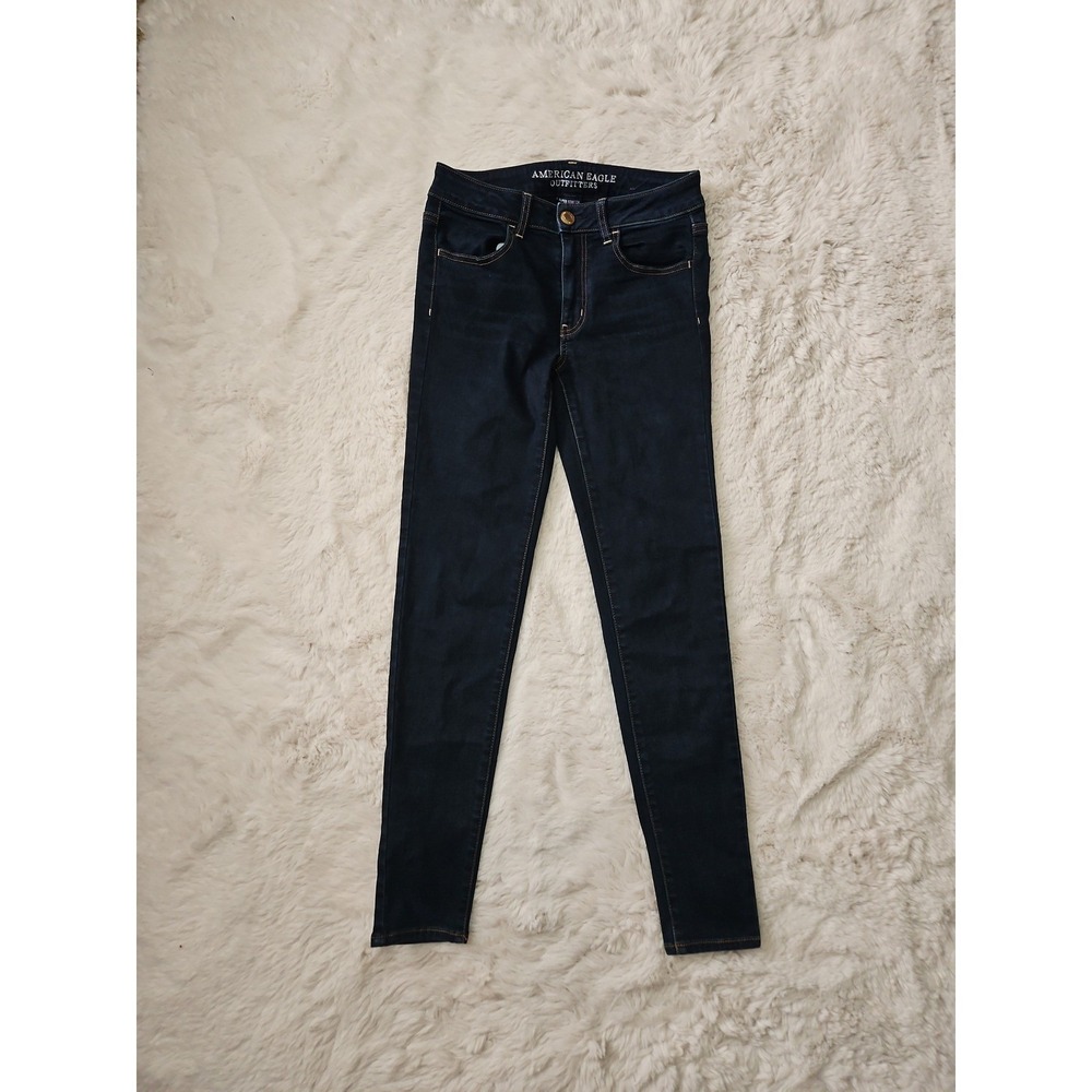 American Eagle Outfitters Dark Indigo Skinny Jegging Jeans 6 Regular Stretch - Picture 11 of 12